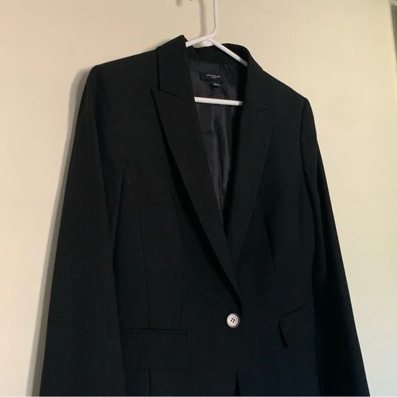 Women’s 6 ANN TAYLOR Black Single Button Business Casual Blazer Jacket - Picture 6 of 8